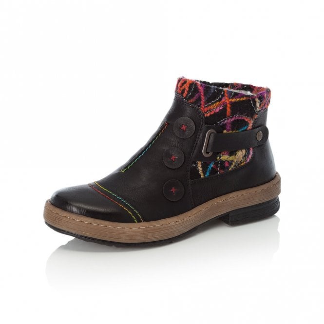 Rieker Z6759-00 Womens Ankle Boots Black/Combi