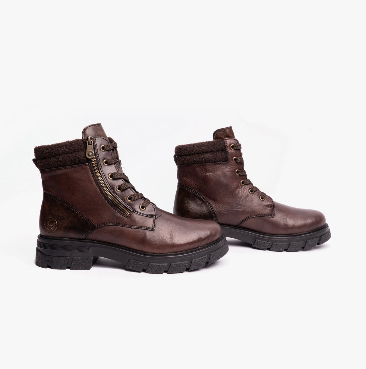 Rieker Z9103-25 Womens Leather Boots Brown