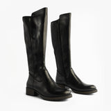 Rieker Z9591-01 Womens Leather Knee-High Boots Black