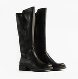 Rieker Z9591-01 Womens Leather Knee-High Boots Black