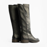 Rieker Z9591-01 Womens Leather Knee-High Boots Black