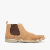 Roamers JASON Mens Twin Gusset Suede Leather Chelsea Boots Taupe