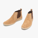 Roamers JASON Mens Twin Gusset Suede Leather Chelsea Boots Taupe