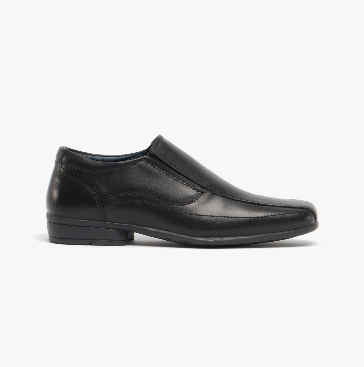 Roamers RONNY Boys Leather Slip On Shoes Black