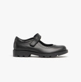 Roamers SABINA Girls Leather Touch Fasten Mary Jane Shoes Black