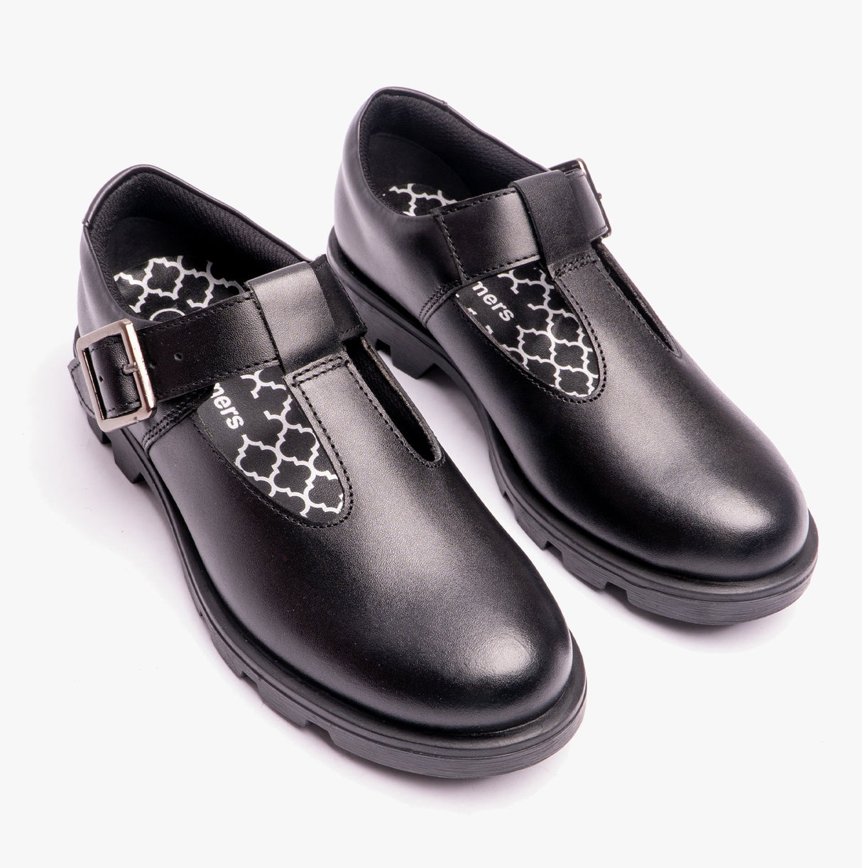 Roamers G705A Girls T-Bar Buckled School Shoes Black