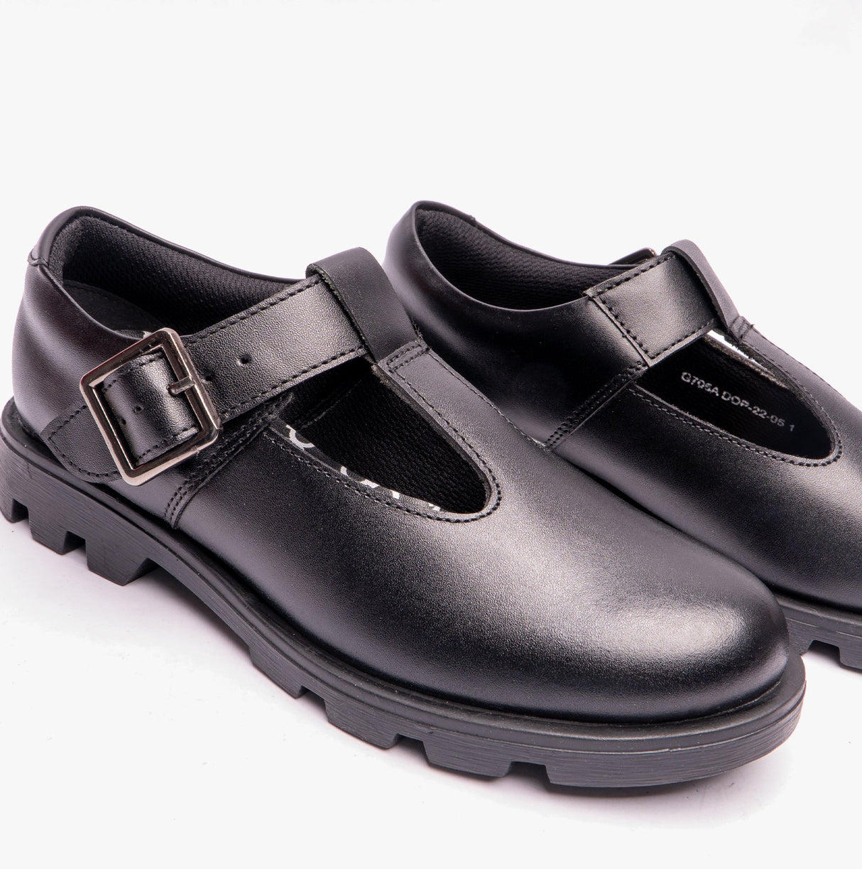 Roamers G705A Girls T-Bar Buckled School Shoes Black