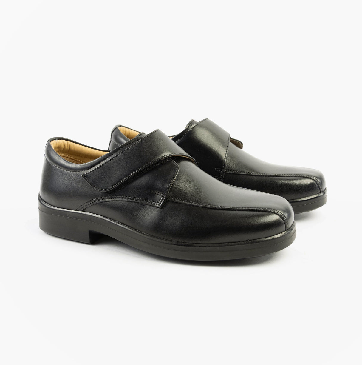 Roamers TEDDY Mens Touch Fasten Apron Shoes Black