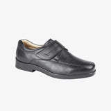 Roamers ROBBIN Mens Leather Touch Fasten Shoes Black