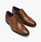 Roamers JONTY Mens Leather Oxford Semi Brogues Burnished Tan