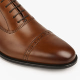 Roamers JONTY Mens Leather Oxford Semi Brogues Burnished Tan