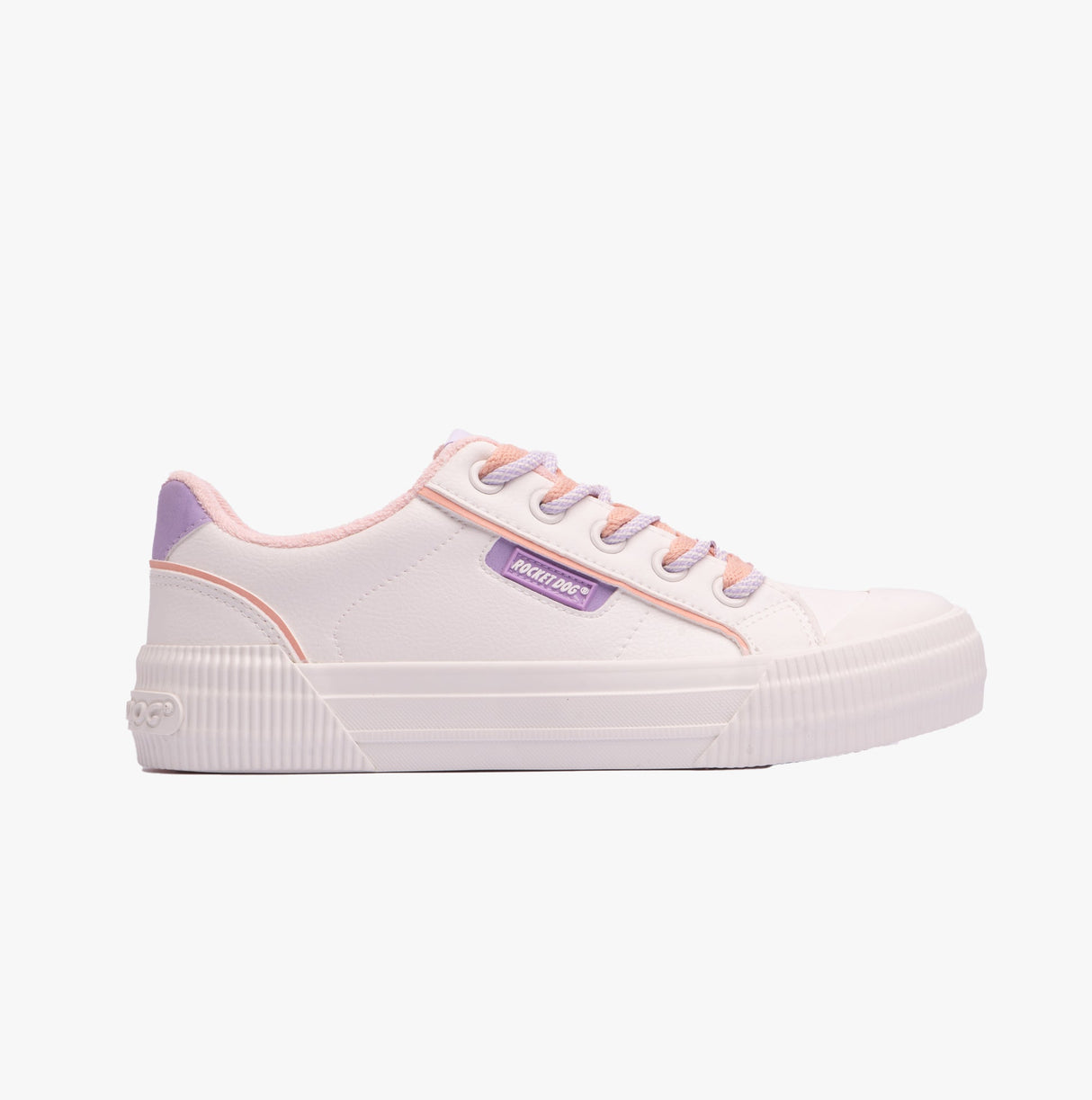 Rocket Dog CHEERY 80s Womens Trainers White/Lavender