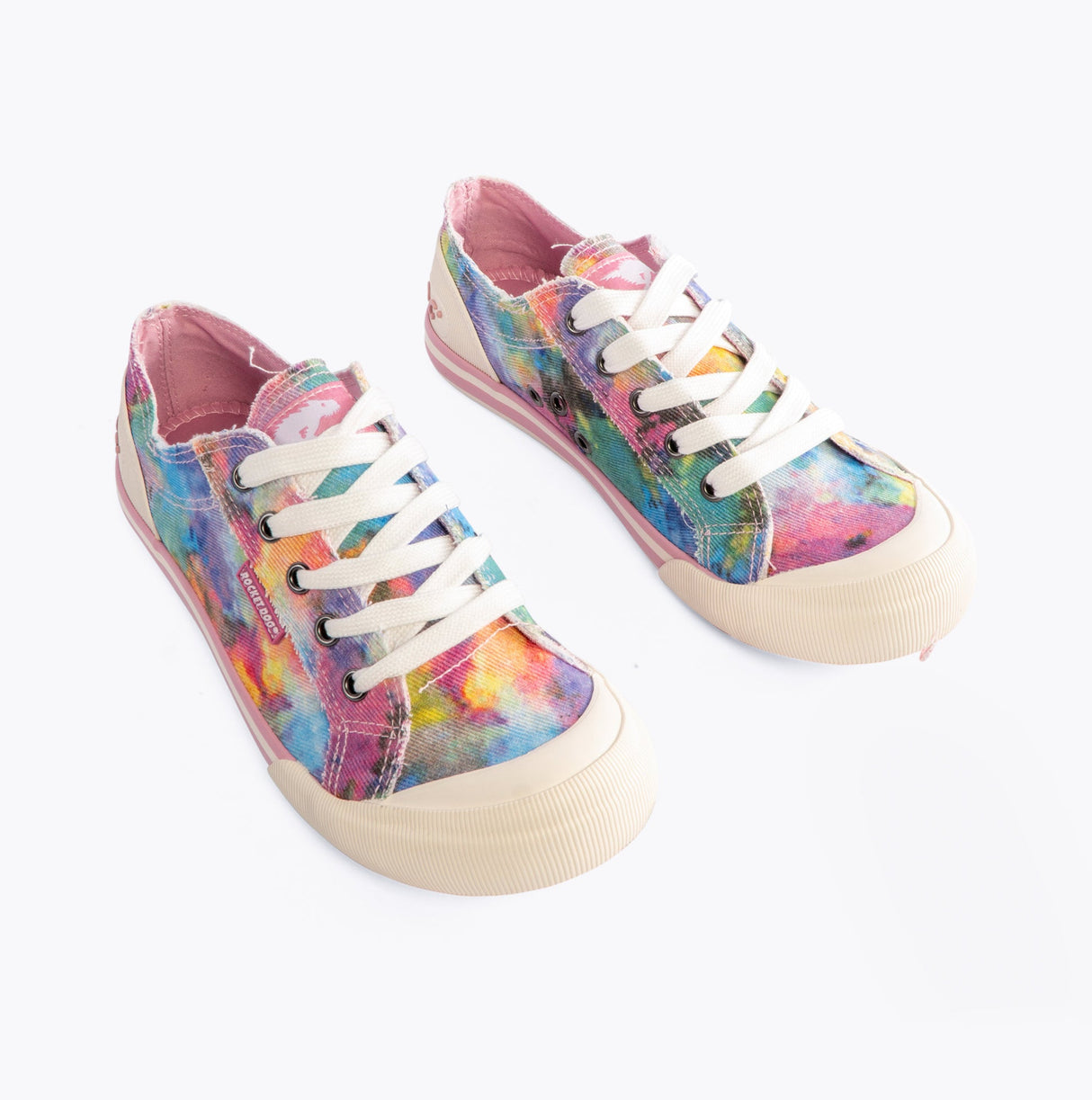 Rocket Dog JAZZIN CANDY TIE DYE Womens Trainers Pink Multi