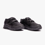 Route 21 B821A Boys Touch Fasten Coated Leather School Shoes Black