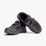 Route 21 B821A Boys Touch Fasten Coated Leather School Shoes Black