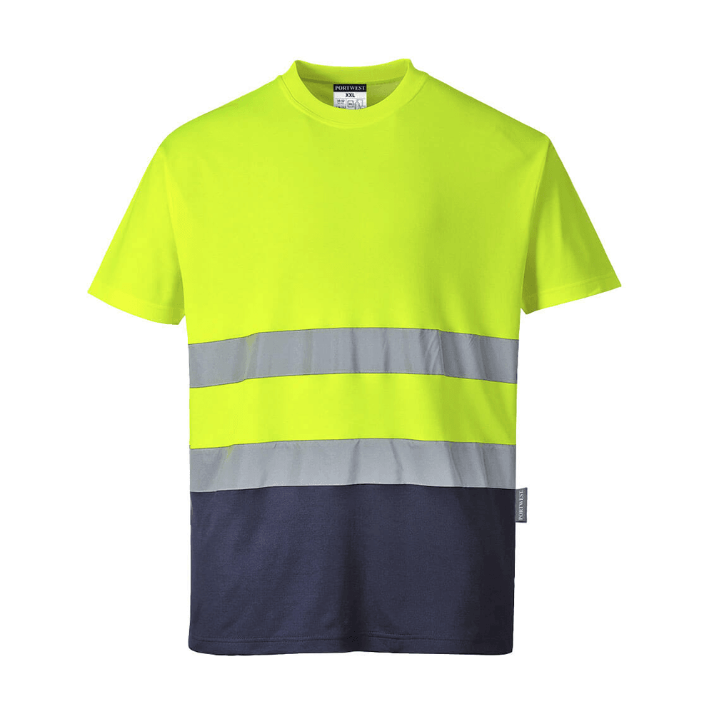 Portwest S173 Hi-Vis Cotton Comfort Contrast Breathable T-Shirt