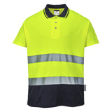 Portwest Hi-Vis Cotton Comfort Contrast Polo Shirt S/S