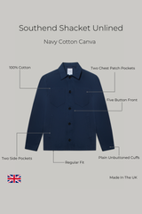 Southend Shacket Unlined - Navy Cotton Canvas
