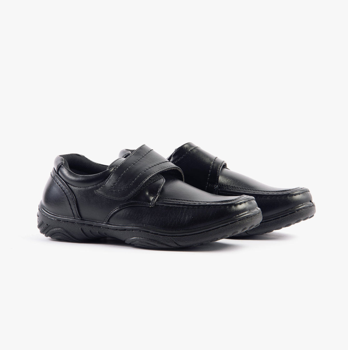 Scimitar KAIL Mens Faux Leather Velcro Bar Loafers Black