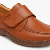 Scimitar KAIL Mens Faux Leather Touch Fasten Bar Loafers Tan