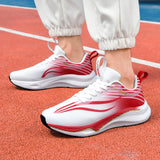 Sports Running Shoes for Men Marathon Air Cushion Breathable Ultralight Women Comfortable Athletic Nonskid Sneakers Gym Training