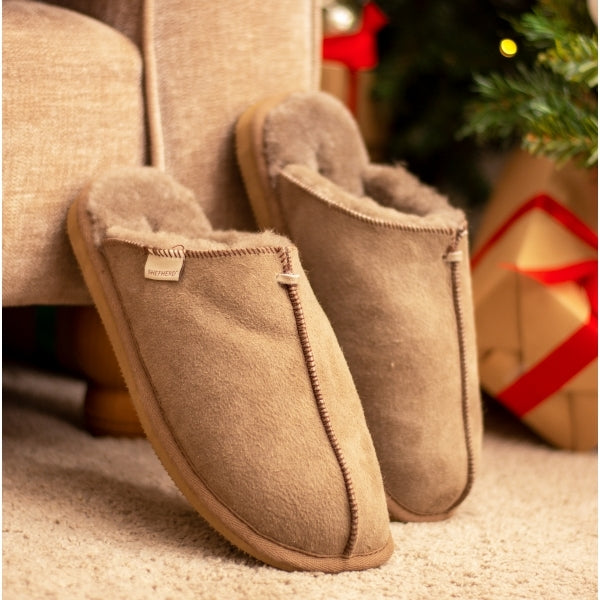 Shepherd HUGO Mens Sheepskin Mules Stone