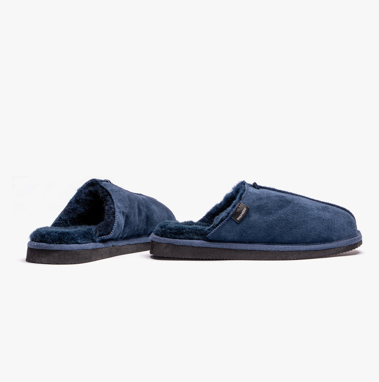 Shepherd HUGO Mens Sheepskin Mules Navy