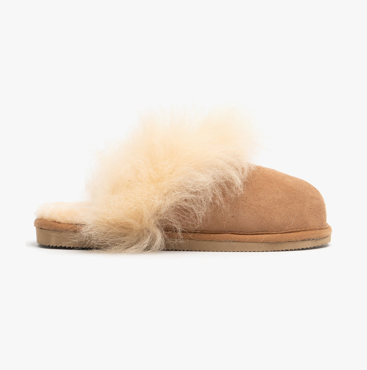 Shepherd EVELINA Womens Sheepskin Mules Chestnut