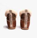 Shepherd BELLA Womens Sheepskin Slipper Boots Antique/Cognac/Leopard