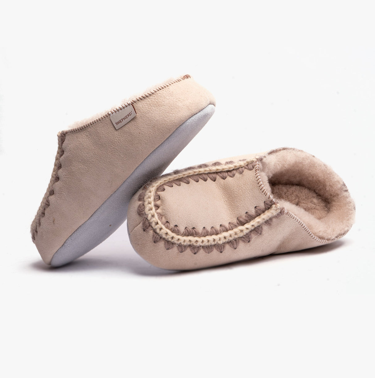 Shepherd BEATRICE Womens Sheepskin Mules Honey