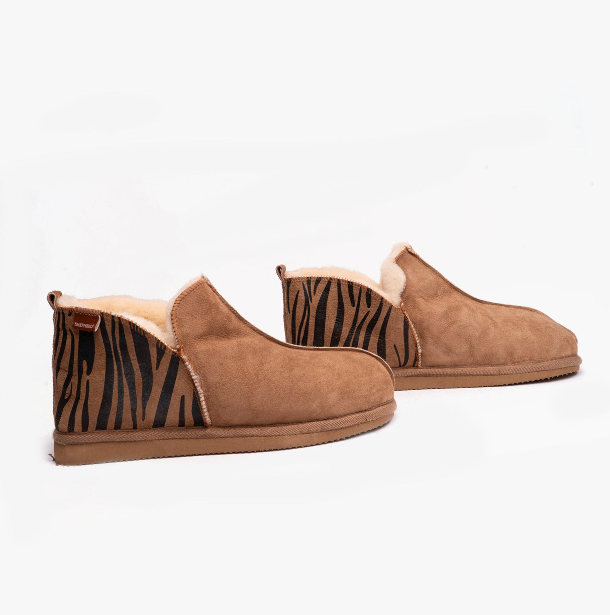 Shepherd ANNIE Womens Sheepskin Slipper Boots Chestnut/Tiger