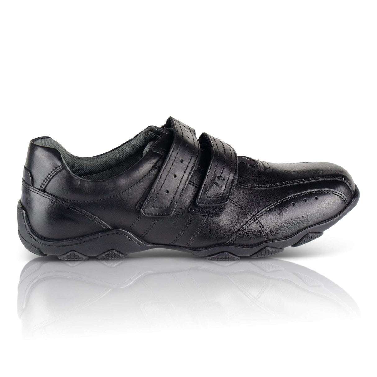 Silver Street London AMBROSE Mens Touch Fasten Shoes Black