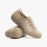 Skechers 100593/TPE BREATHE-EASY - ROLL-WITH-ME Womens Trainers Taupe