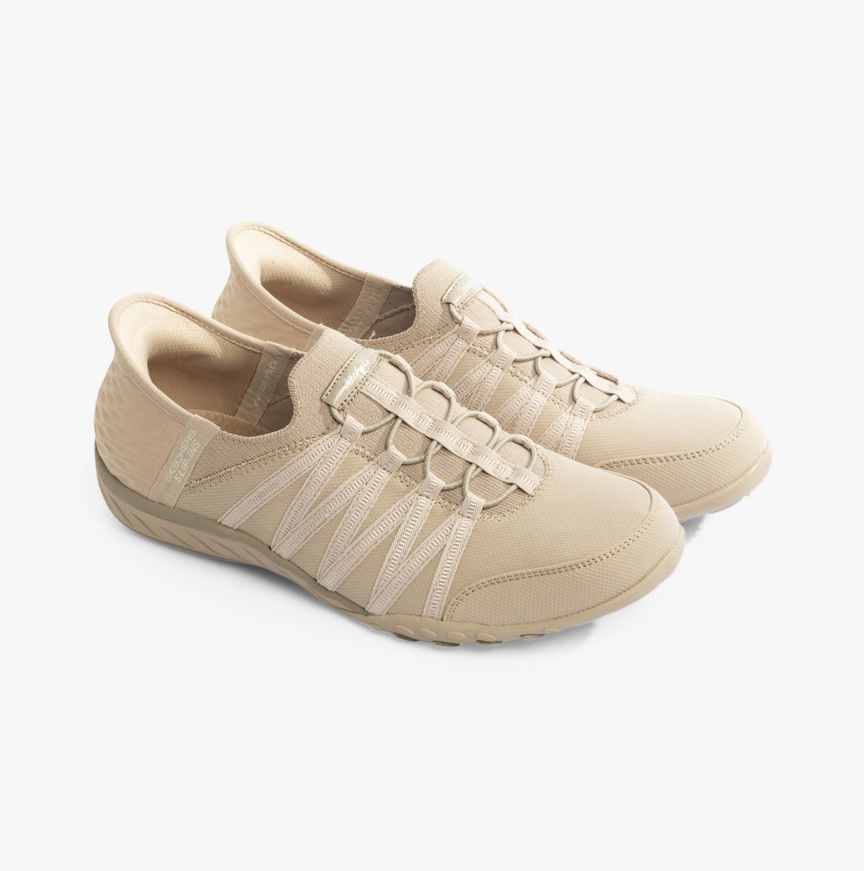 Skechers 100593/TPE BREATHE-EASY - ROLL-WITH-ME Womens Trainers Taupe