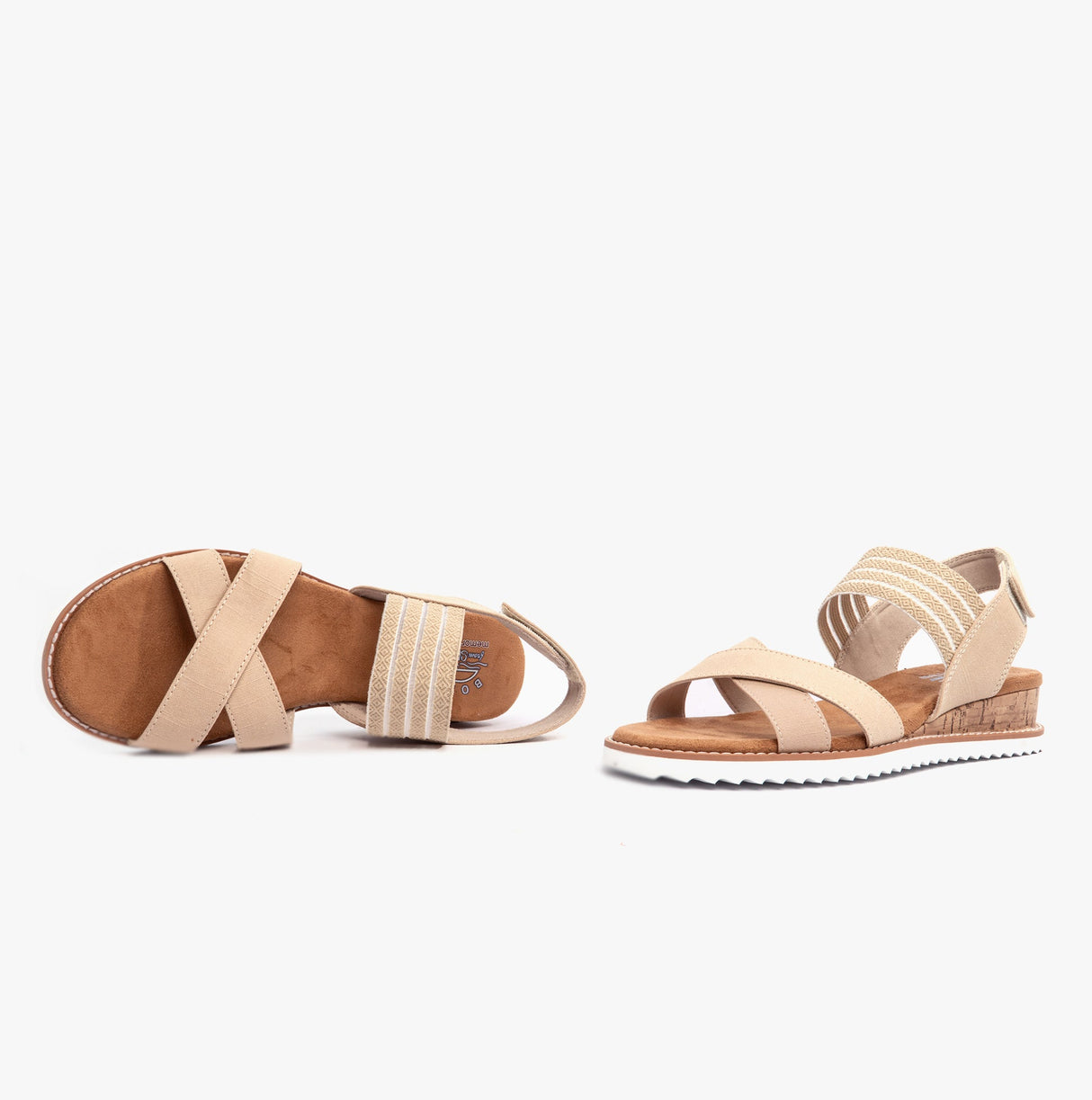 Skechers 114130/NAT BOBS DESERT KISS - SHORE ENOUGH Womens Sandals Natural/Purple