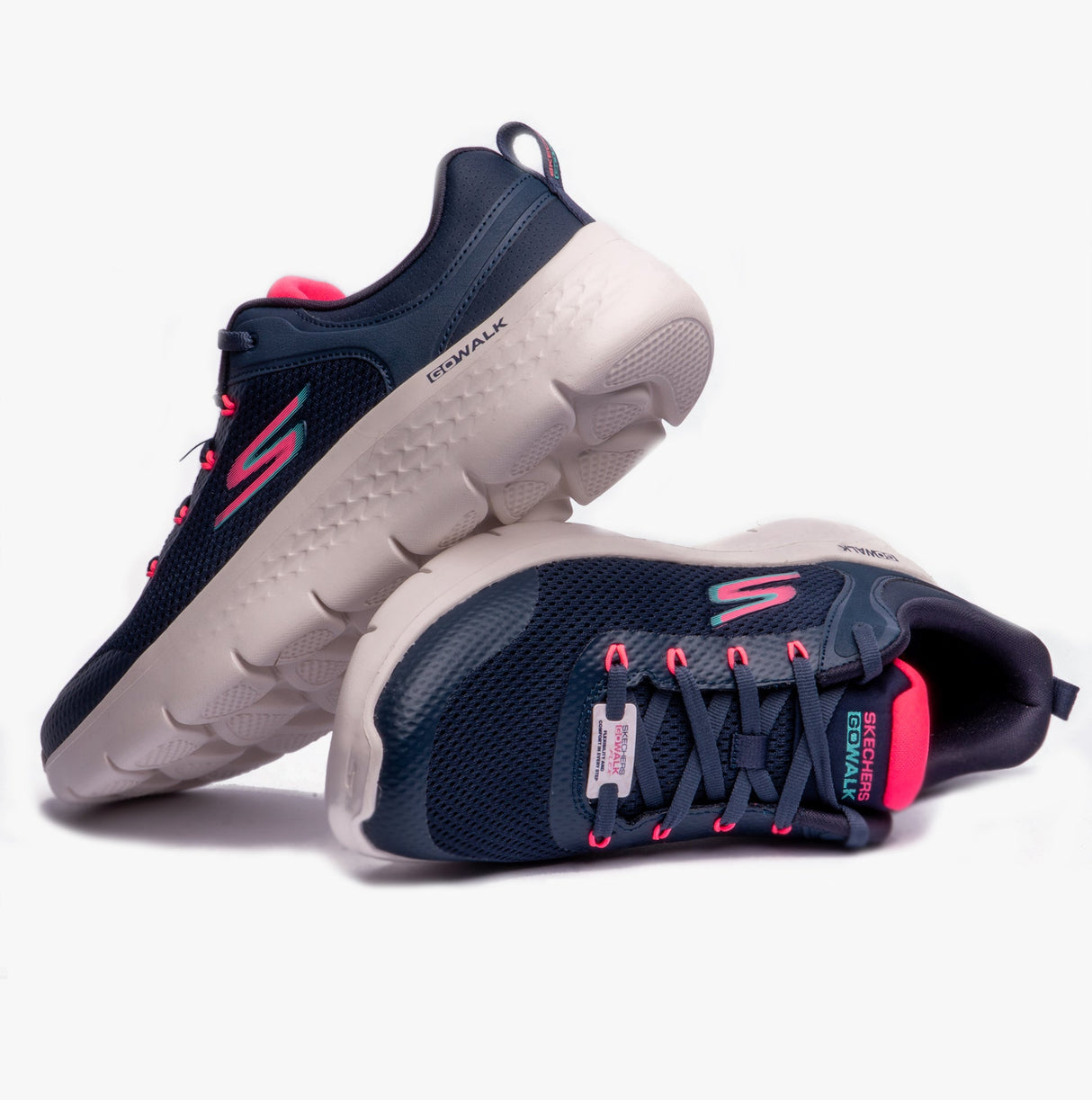 Skechers 124817/NVCL GO WALK FLEX-CALEY Womens Athletic Navy/Coral