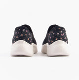 Skechers 124822/BKPK GO WALK FLEX - SUNSET ROSE Womens Trainers Black/Pink