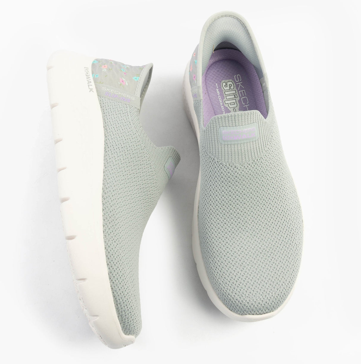 Skechers 124822/GYLV GO WALK FLEX - SUNSET ROSE Womens Trainers Gray/Lavender