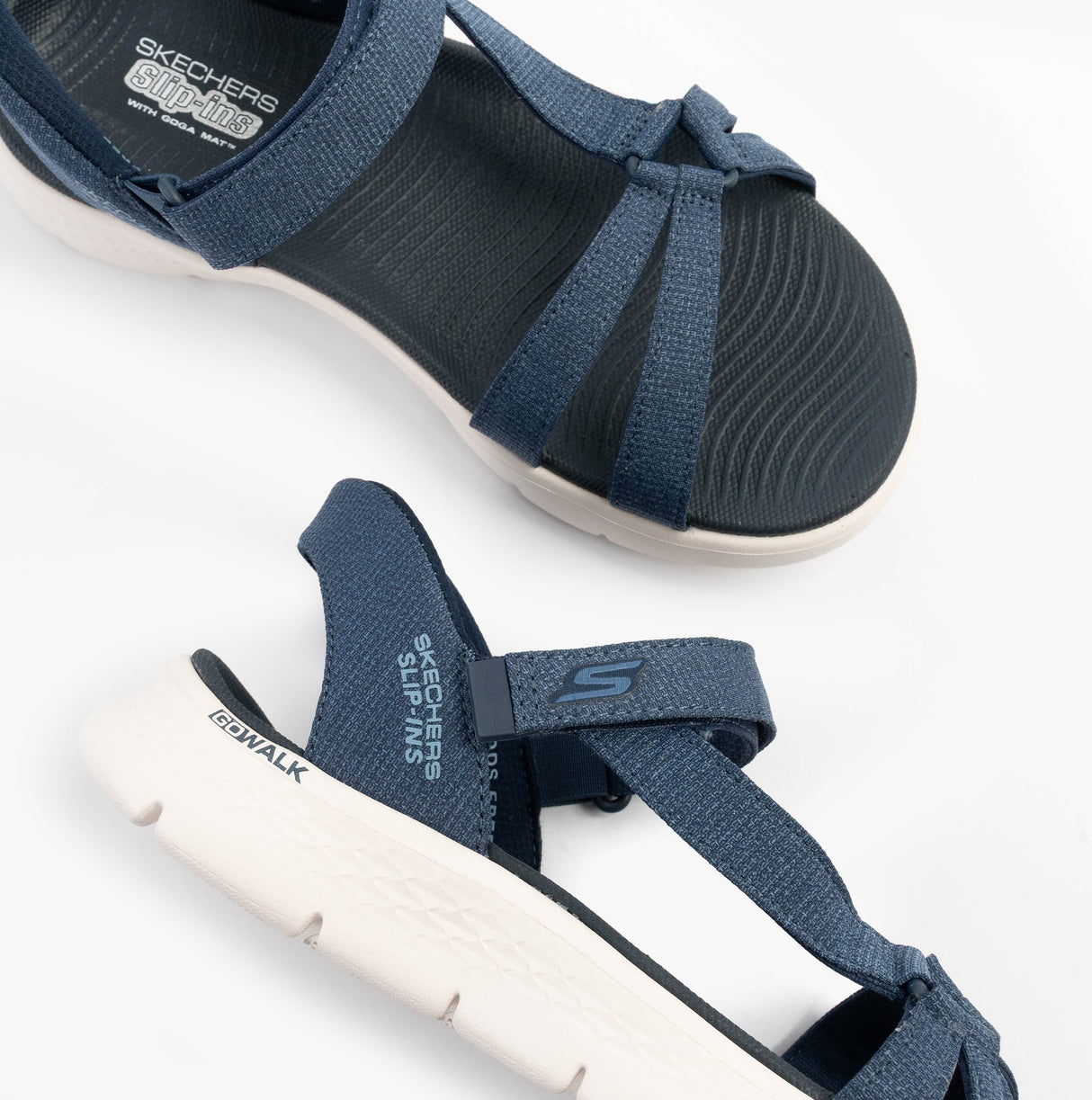 Skechers 141481/NVY GO WALK FLEX SANDAL - ILLUMINATE Womens Sandals Navy/Grey/Pink