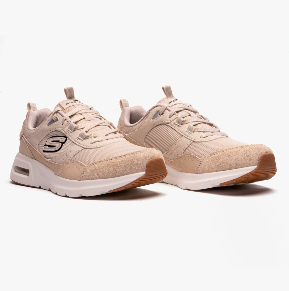 Skechers 149947/NTBK SKECH-AIR COURT - COOL AVENUE Womens Trainers Natural/Black