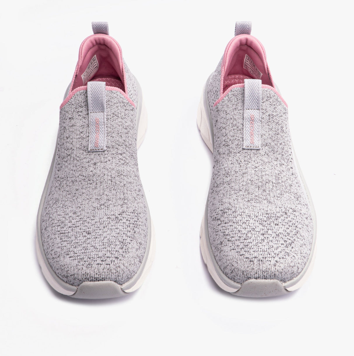 Skechers 150092/GYPK RELAXED FIT: D'LUX WALKER 2.0 - BOLD STATE Womens Trainers Grey/Pink