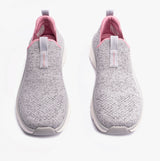 Skechers 150092/GYPK RELAXED FIT: D'LUX WALKER 2.0 - BOLD STATE Womens Trainers Grey/Pink