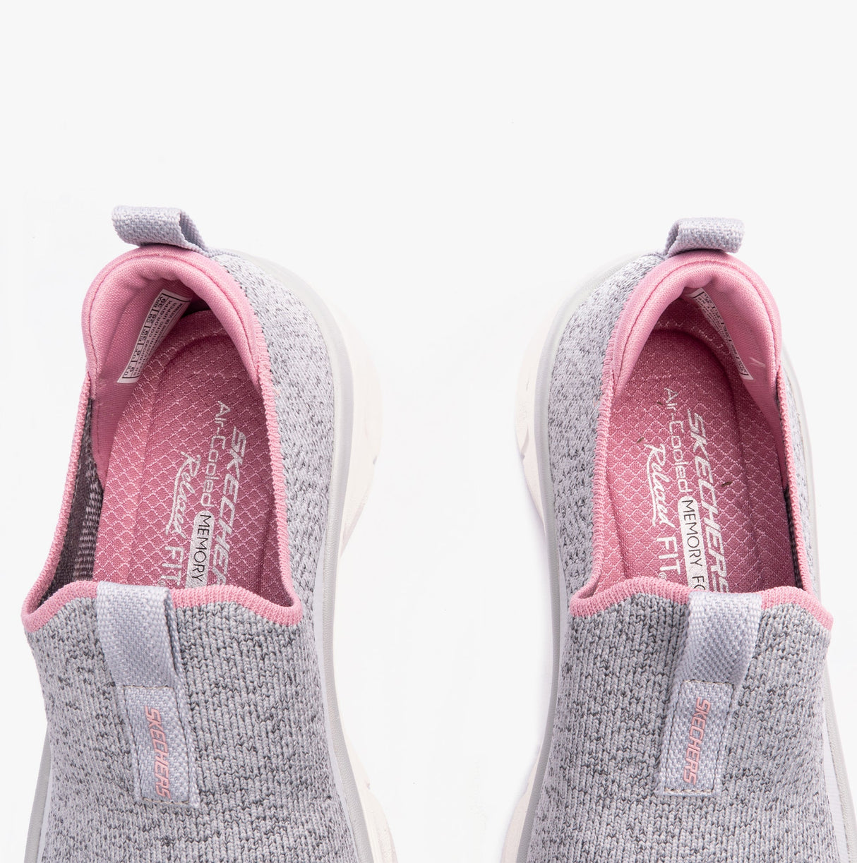 Skechers 150092/GYPK RELAXED FIT: D'LUX WALKER 2.0 - BOLD STATE Womens Trainers Grey/Pink