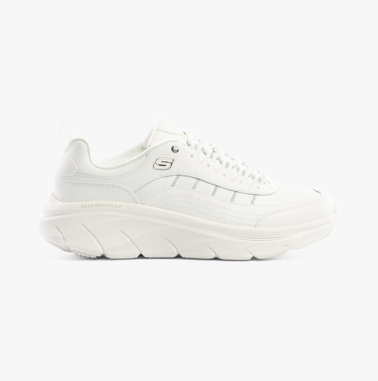 Skechers 150106/WSL D'LUX WALKER 2.0-GOLDEN STEP Womens Trainers White/Silver