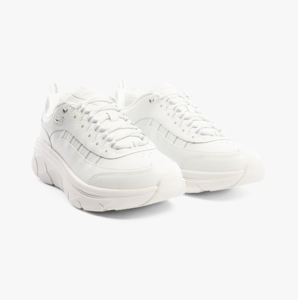 Skechers 150106/WSL D'LUX WALKER 2.0-GOLDEN STEP Womens Trainers White/Silver