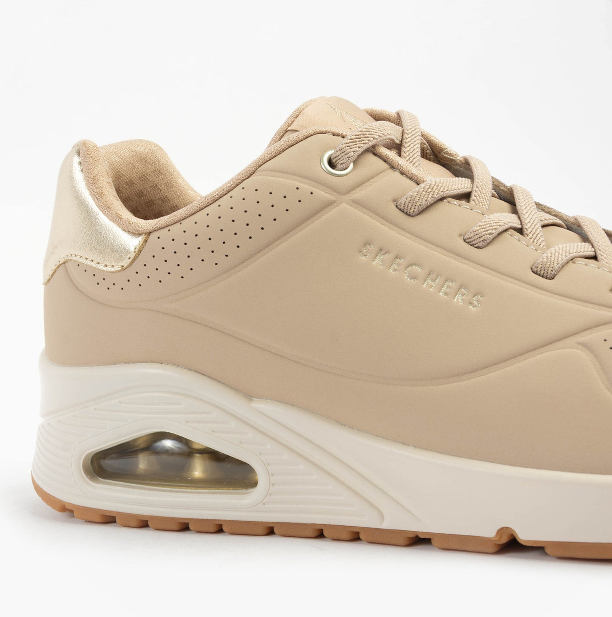 Skechers 155196/NUDE UNO - SHIMMER AWAY Womens Trainers Nude