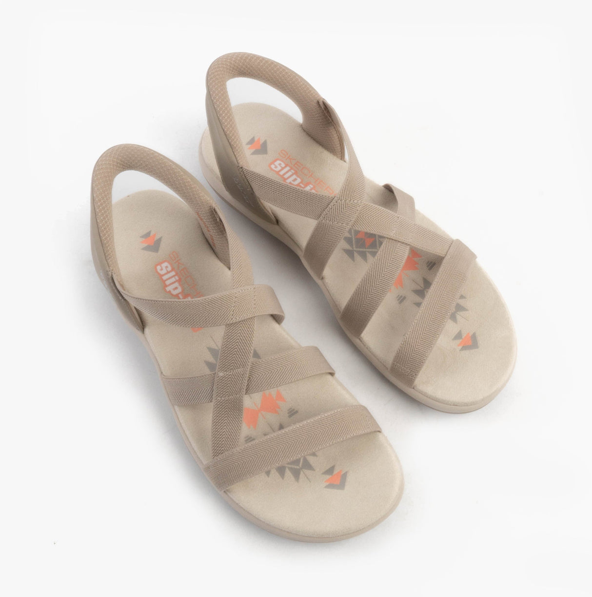 Skechers 163460/TPE REGGAE SLIM - STRETCH FLEX Womens Sandals Taupe