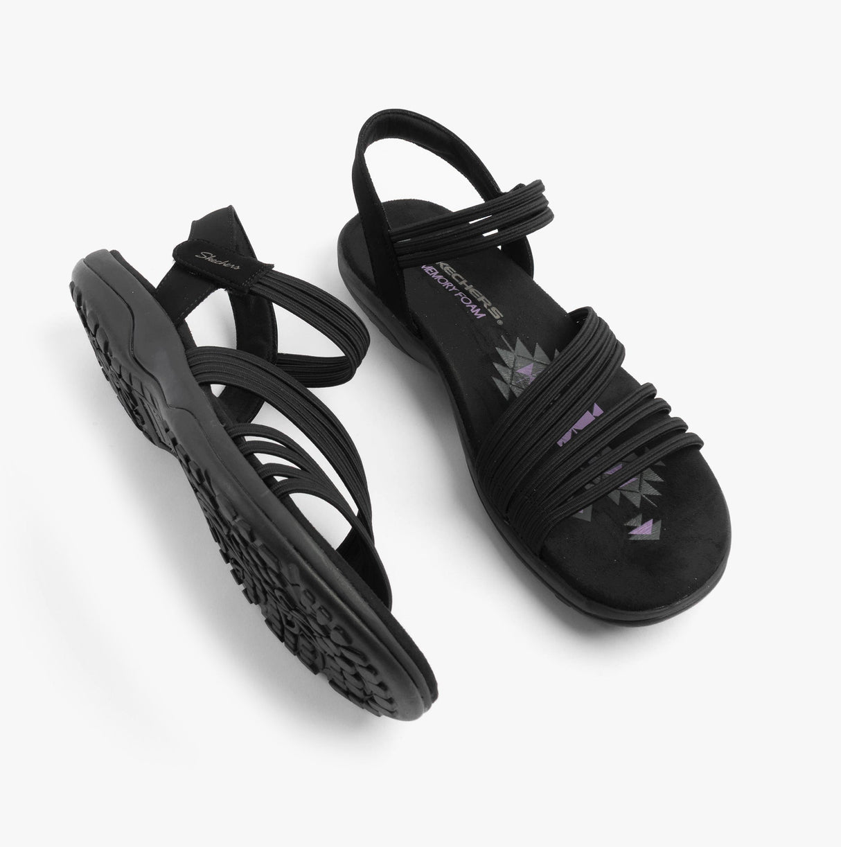 Skechers 163573/BBK REGGAE SLIM - COFFEE RUN Womens Sandals Black