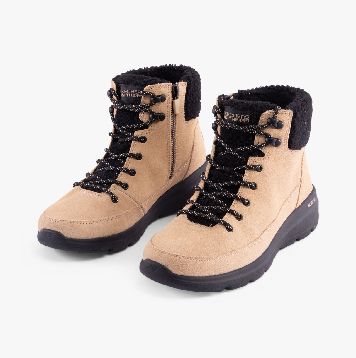 Skechers 16677/NTBK GLACIAL ULTRA - WOODLANDS Womens Boots Natural/Black