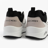 Skechers 183020/WBK UNO - RETRO ONE Mens Trainers White Mono/Black